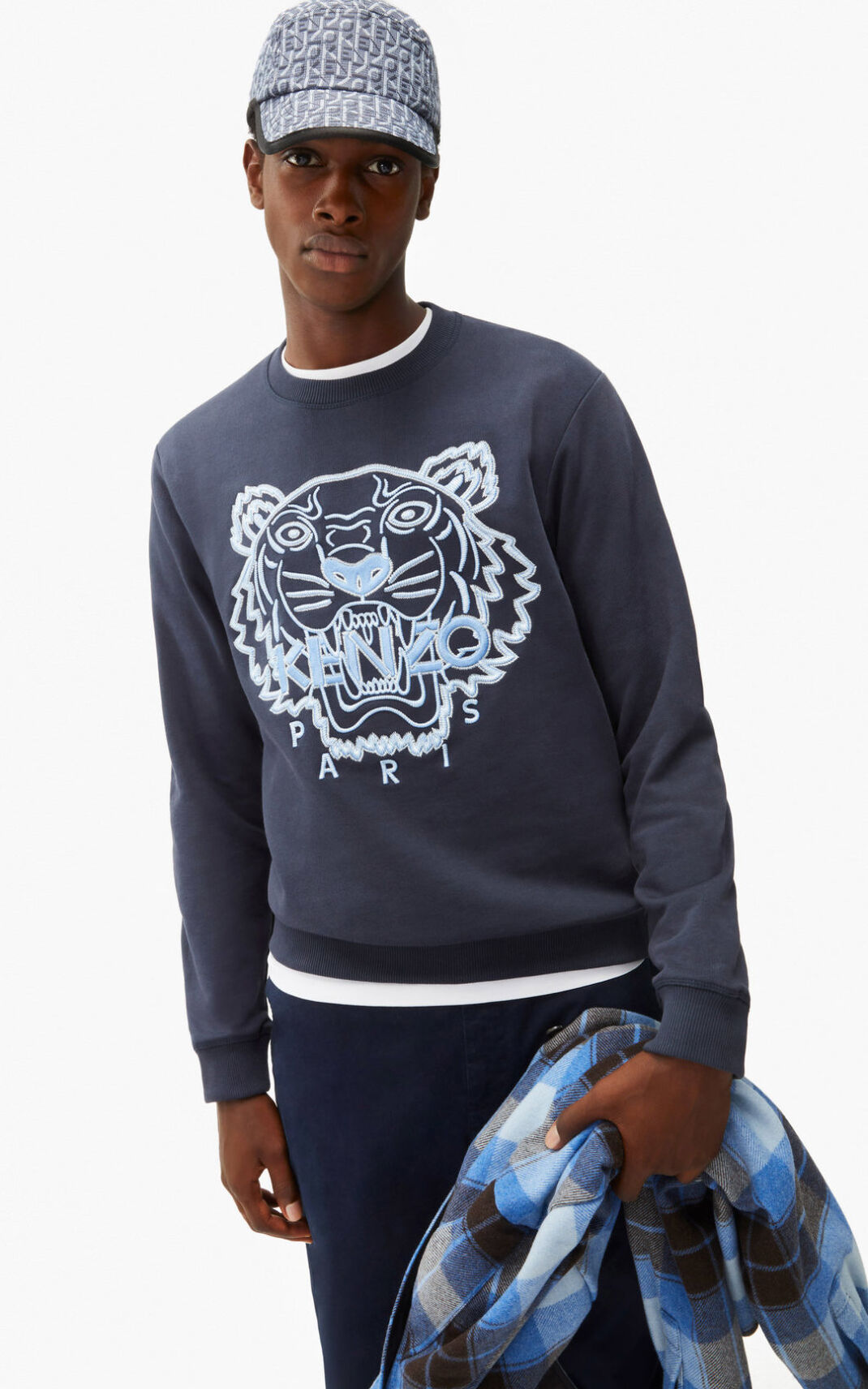 Kenzo Tiger Sweatshirt Herre - Blå Sort DK-463565